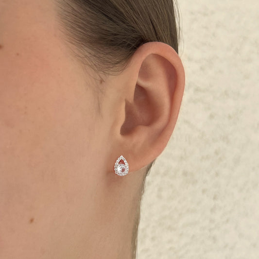 aretes pera (plata de ley 925)