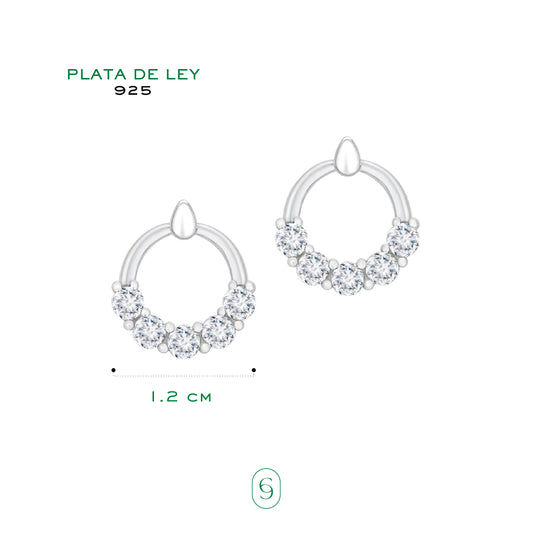 aretes halo (plata de ley 925)