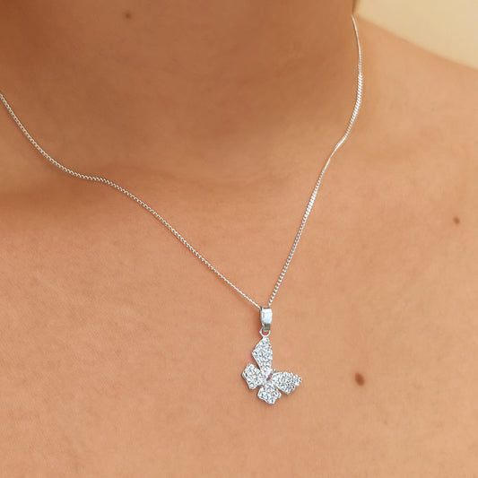 collar mariposa (plata de ley 925)