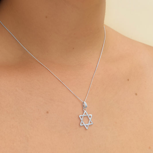 collar estrella de david (plata de ley 925)