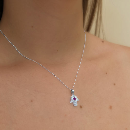 collar hamsa (plata de ley 925)