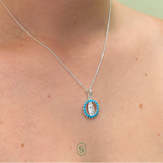 collar virgen maría (plata de ley 925)
