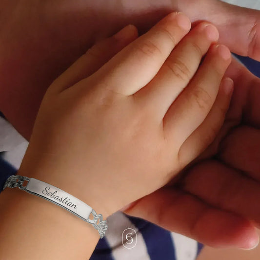 pulsera barbada infantil (plata de ley 925)