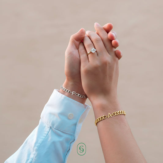 pulsera barbada con letra