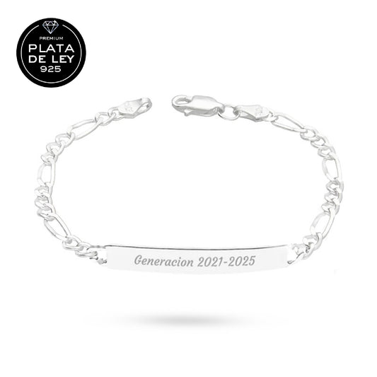 pulsera barbada o figaro (plata de ley 925)
