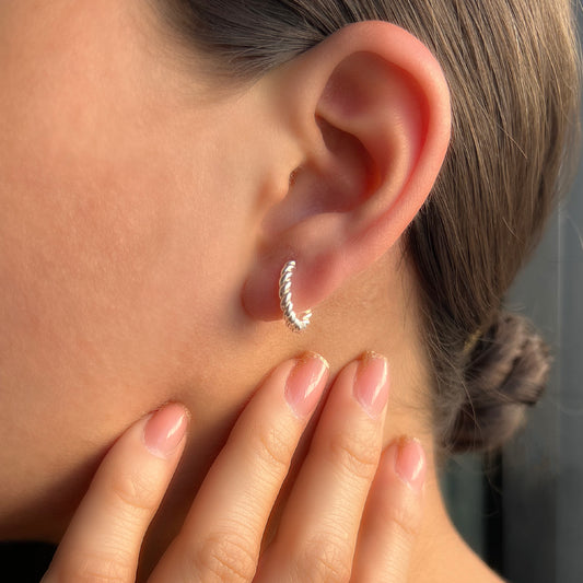 aretes torción (plata de ley 925)