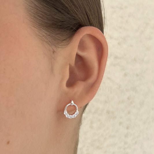 aretes halo (plata de ley 925)