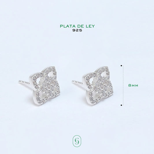 aretes luck (plata de ley 925)