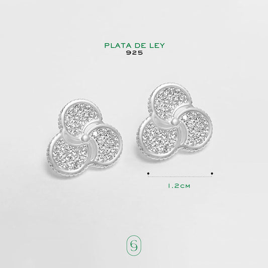aretes rehilete (plata de ley 925)
