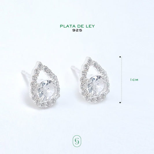 aretes pera (plata de ley 925)