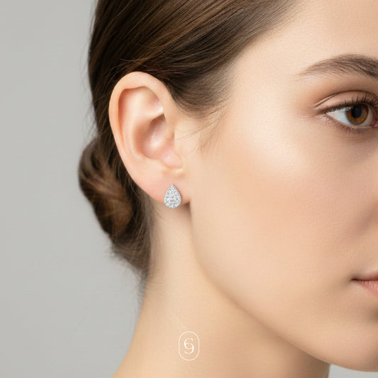 aretes pera (plata de ley 925)