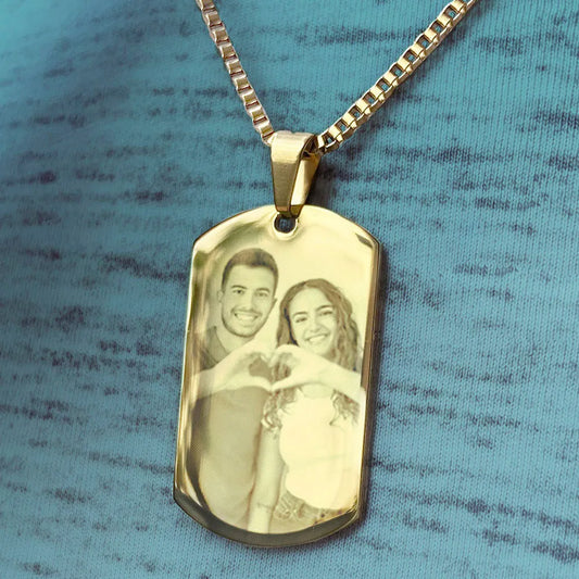 collar tag plateado