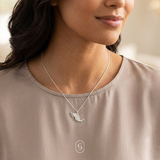 collar mi tierra México (plata de ley 925)