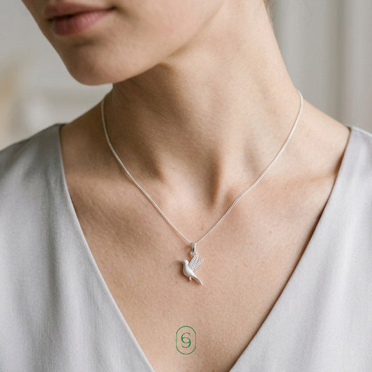 collar colibrí (plata de ley 925)