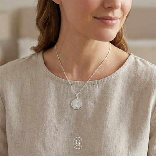 collar medalla san judas tadeo (plata de ley 925)