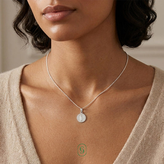 collar la medalla milagrosa (plata de ley 925)