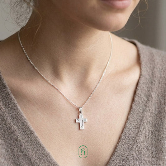 collar cruz de paz (plata de ley 925)
