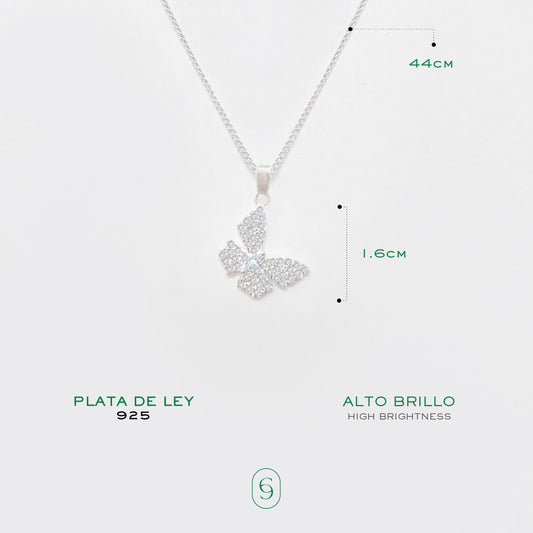 collar mariposa (plata de ley 925)