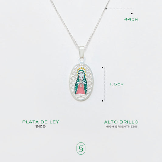 collar virgen guadalupe (plata de ley 925)
