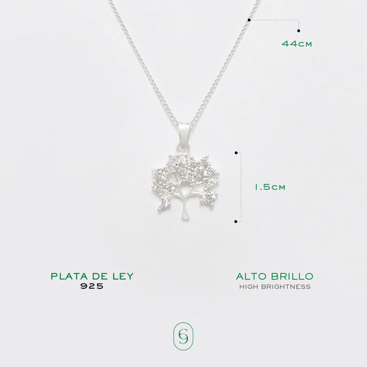 collar árbol (plata de ley 925)