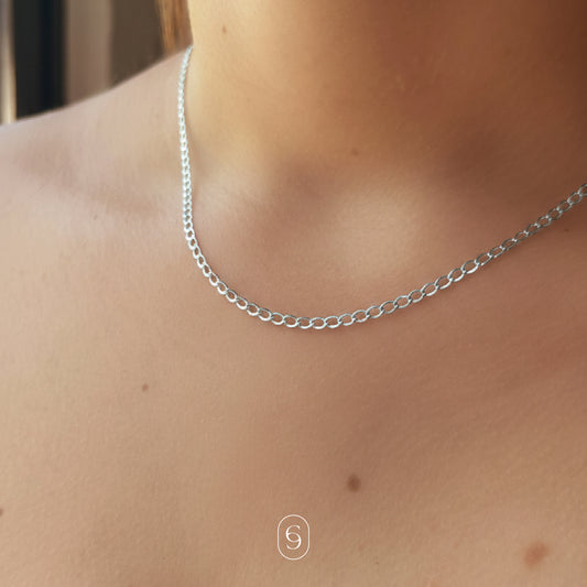 cadena barbada (plata de ley 925)