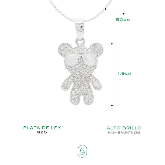 collar osito moderno (plata de ley 925)