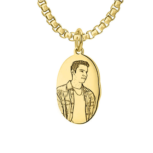 collar placa ovalada