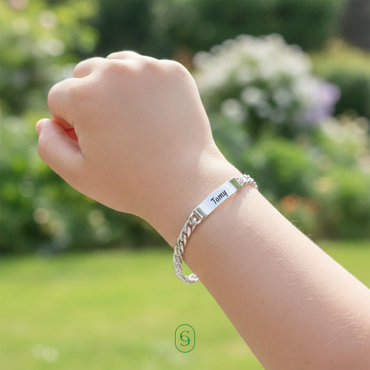 pulsera barbada infantil (plata de ley 925)