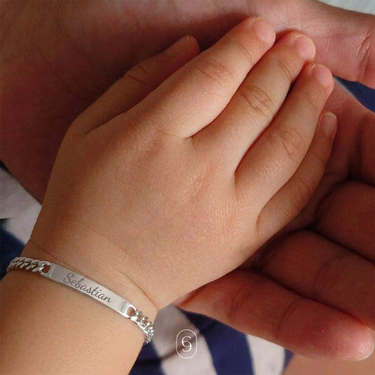 esclava barbada infantil (plata de ley 925)